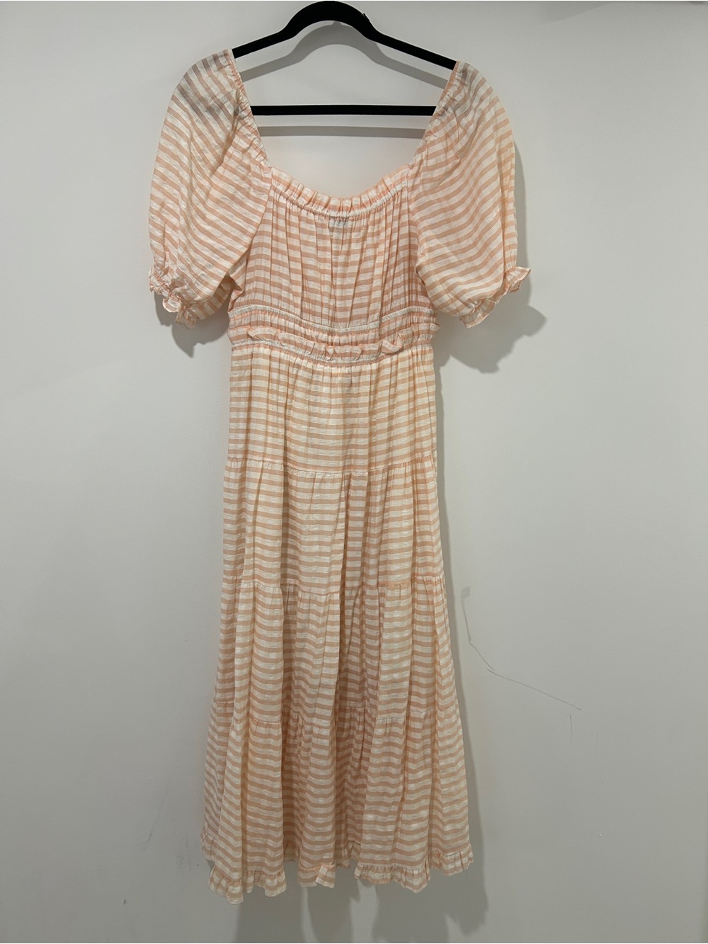Moon River Puff Sleeve Stripe Maxi Dress Size S - Picture 7 of 10